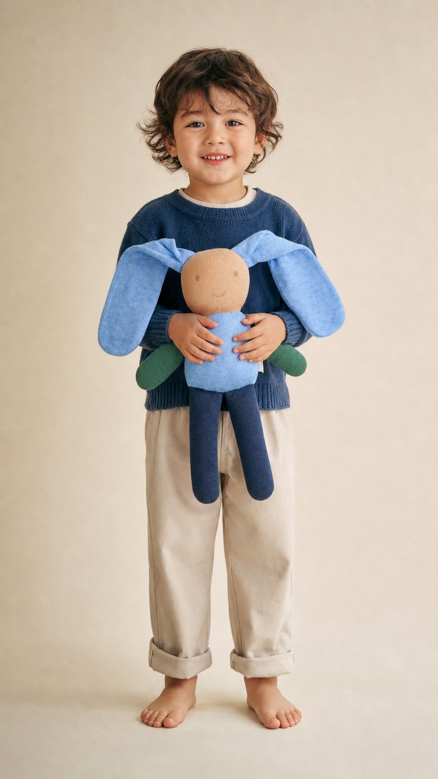 AI product shot of Organic Bunny Bobby Bluebell