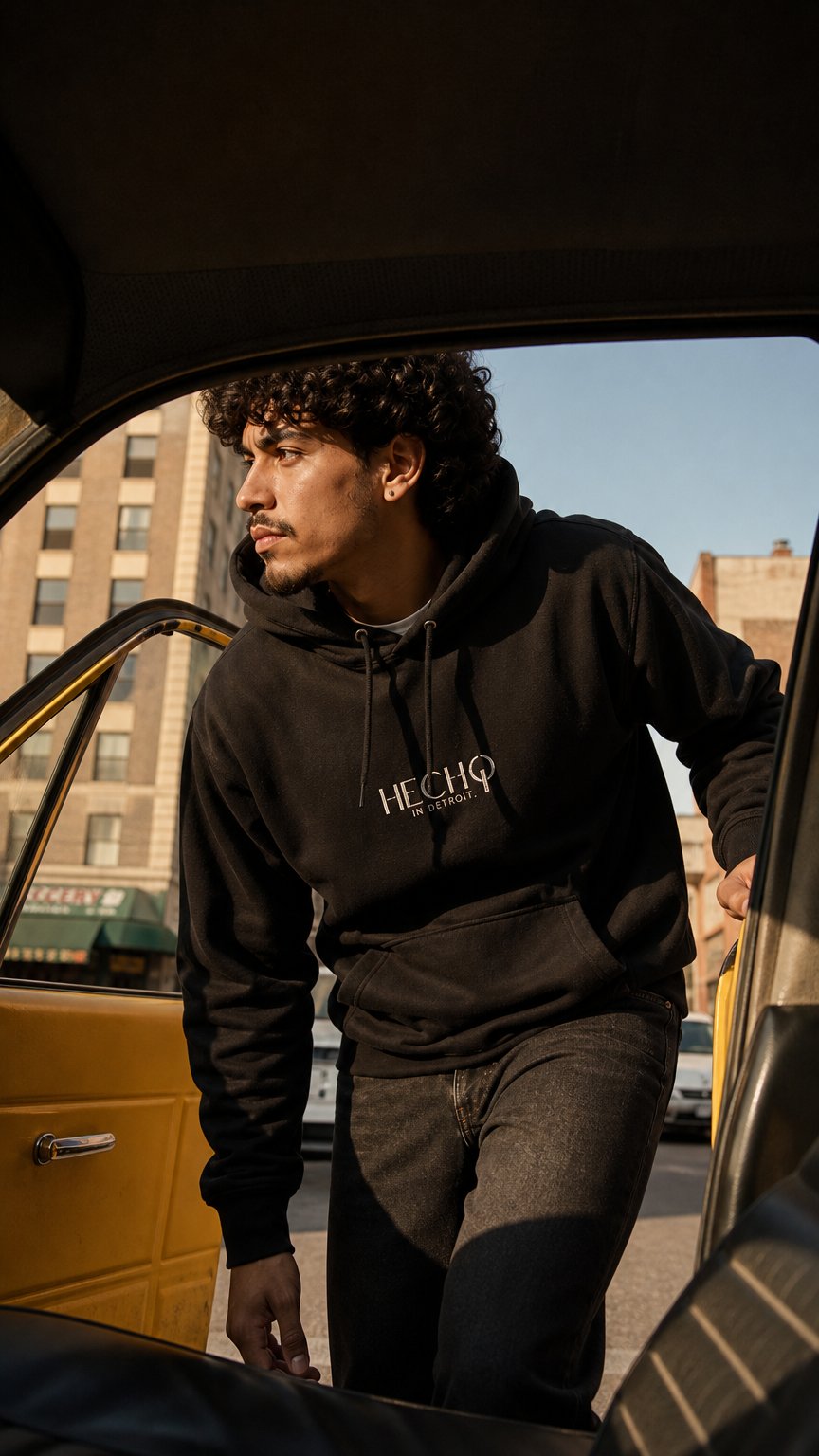 AI product shot of HECHO IN DETROIT® Hoodie