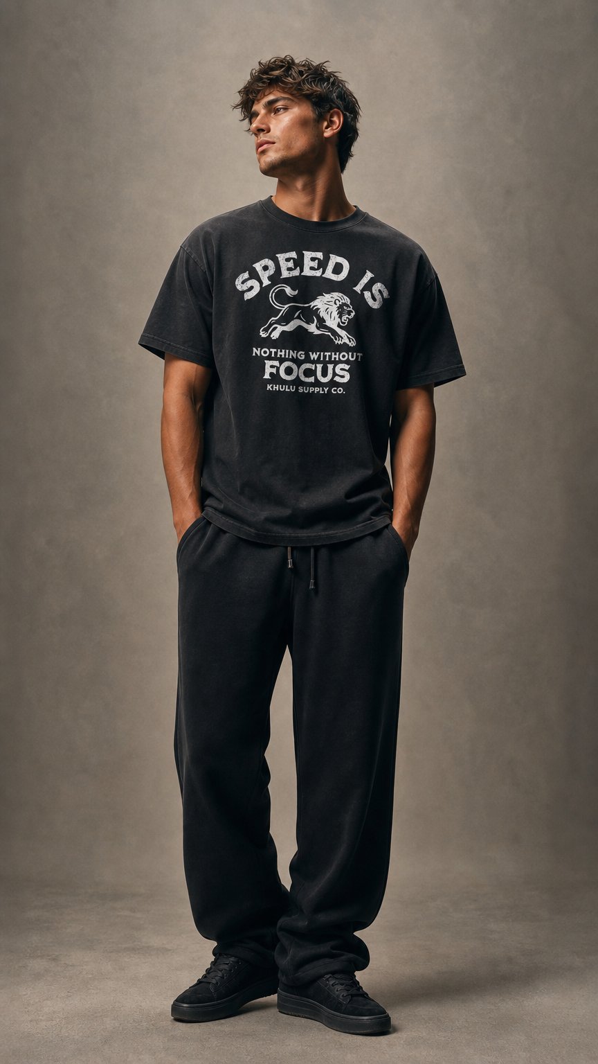 AI product shot of LION OVERSIZED TEE