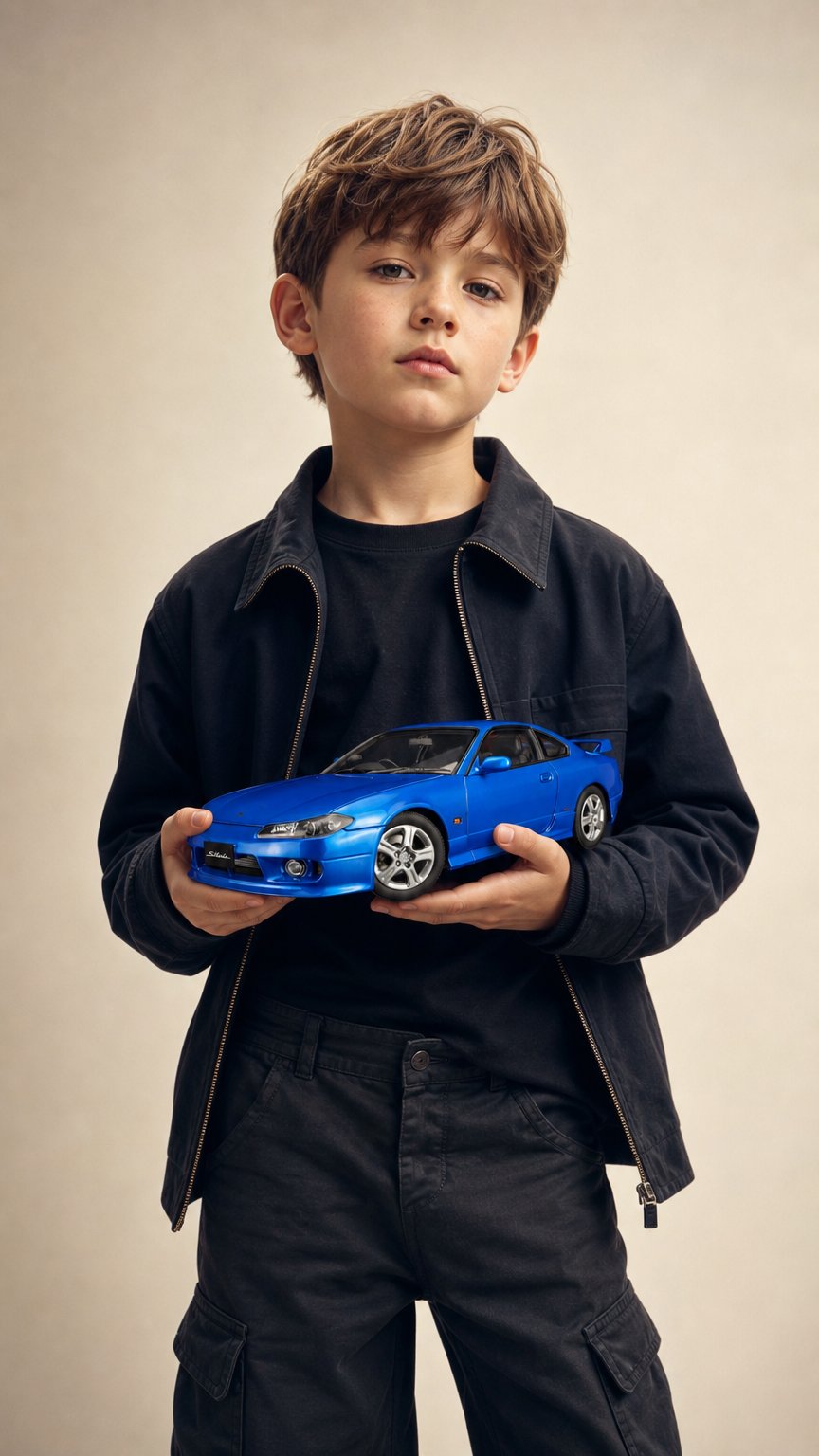 AI product shot of Nissan Silvia S15 Spec-R Aero (Brilliant Blue) 1999 1/18 Motorhelix