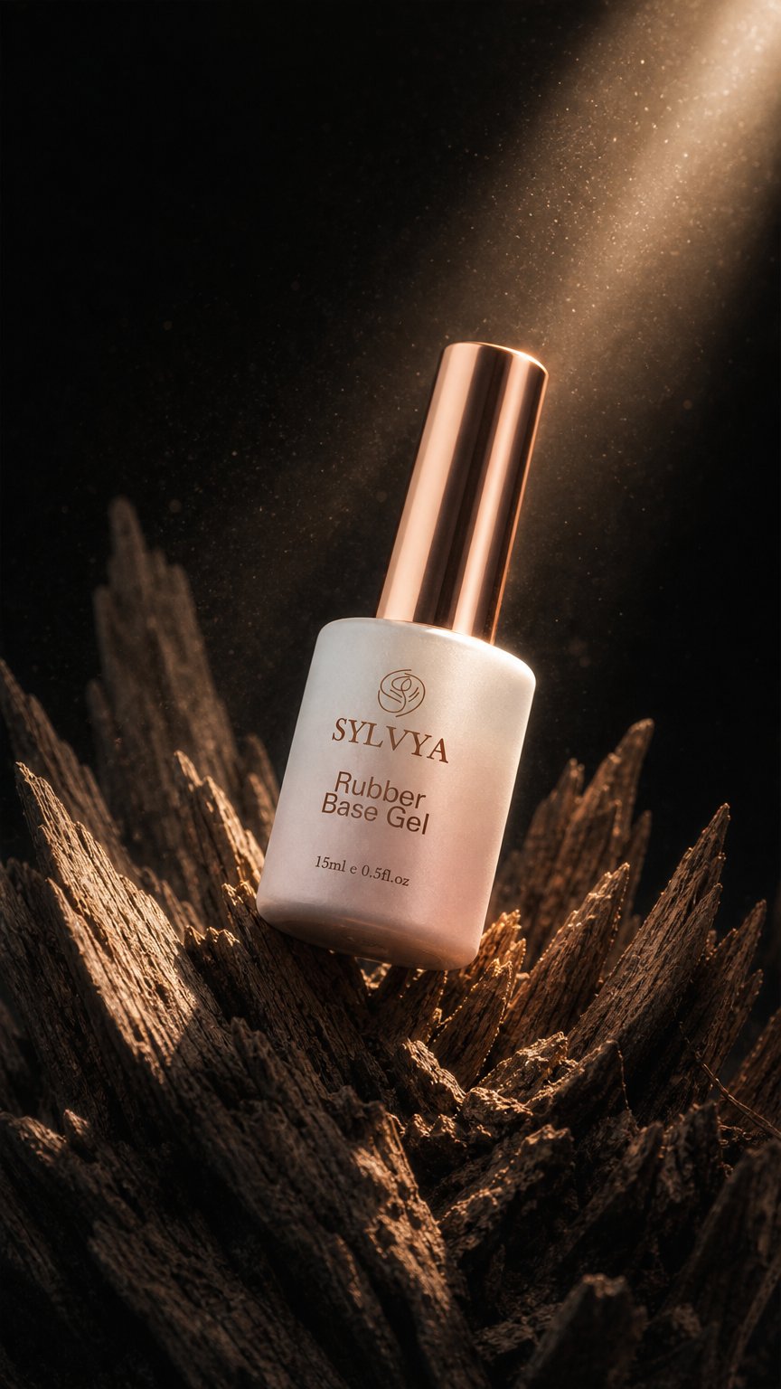 AI product shot of SYLVYA Rubber Base Gel – 15 ml