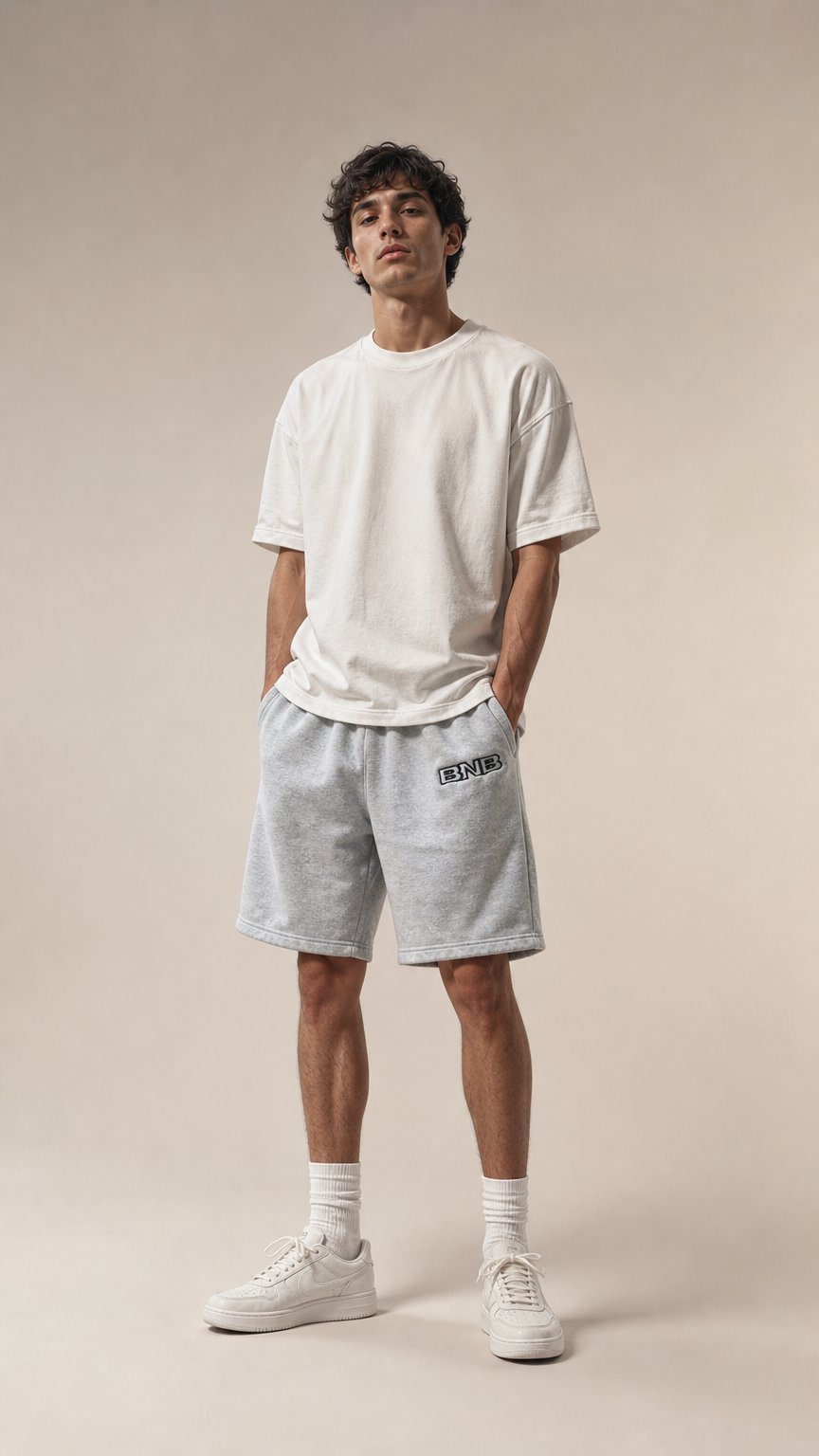 AI product shot of BNB HEATHER JOGGER SHORTS