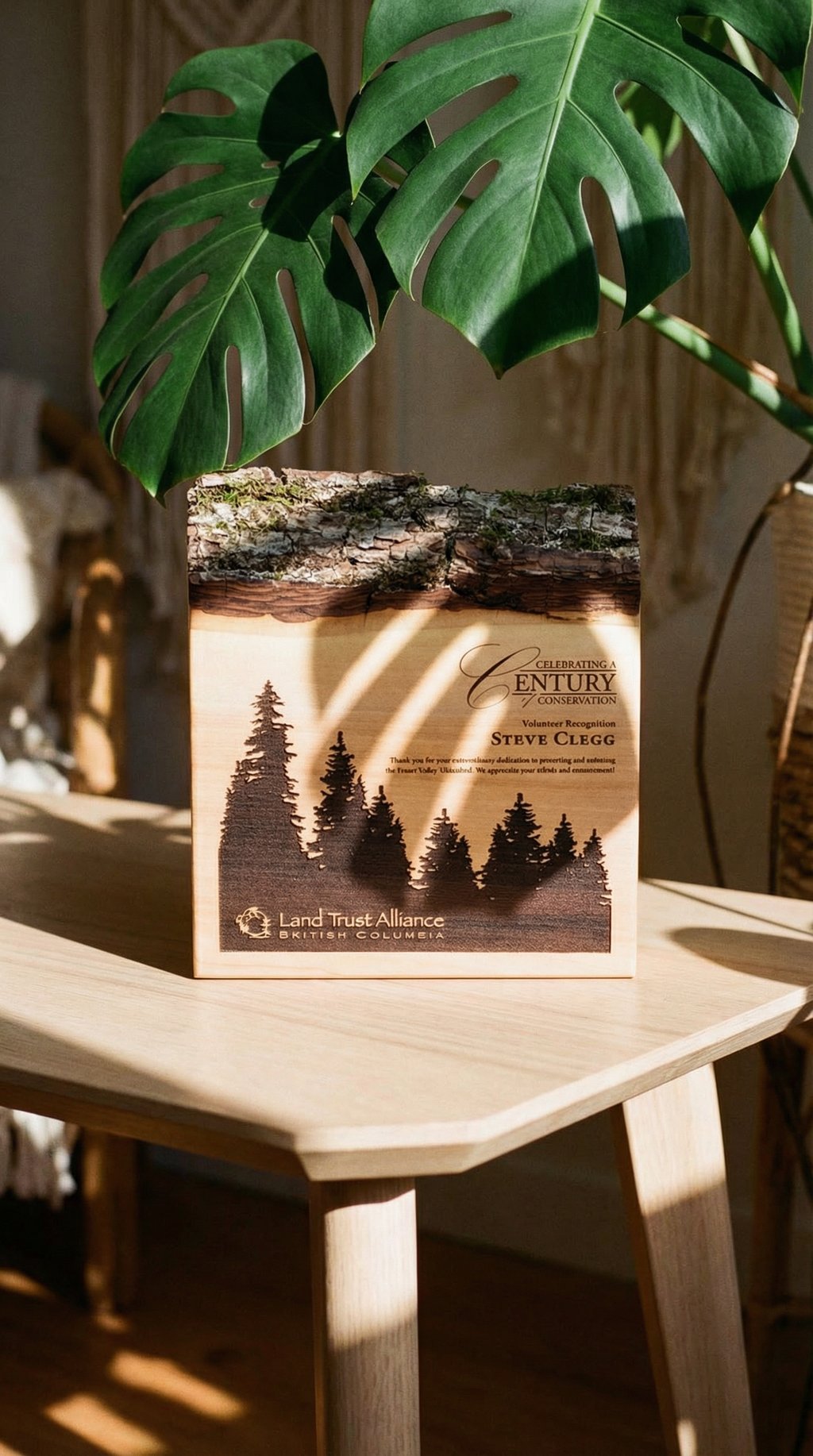 AI product shot of Vancouver Award - Salvaged Maple
