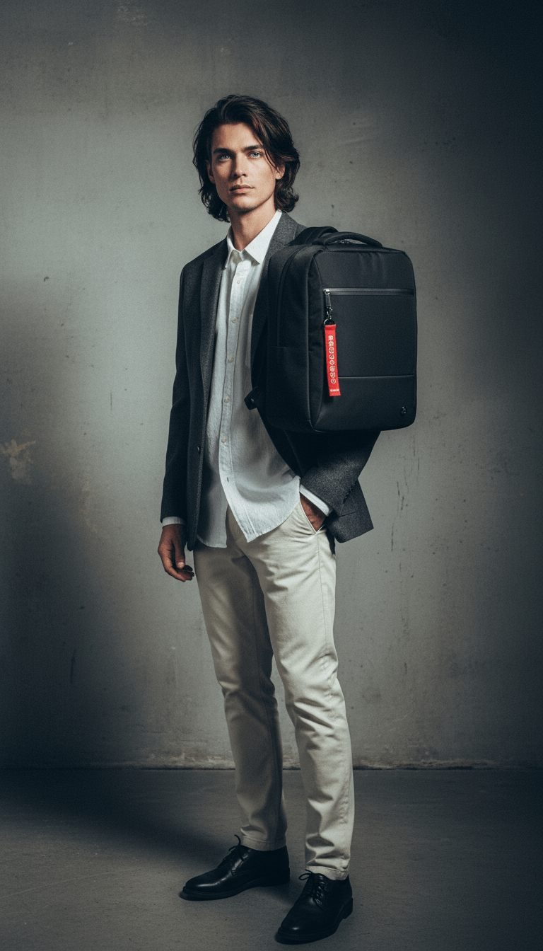 AI product shot of Sac à dos underseat ordinateur 15' noir BUSINESS - Aérial