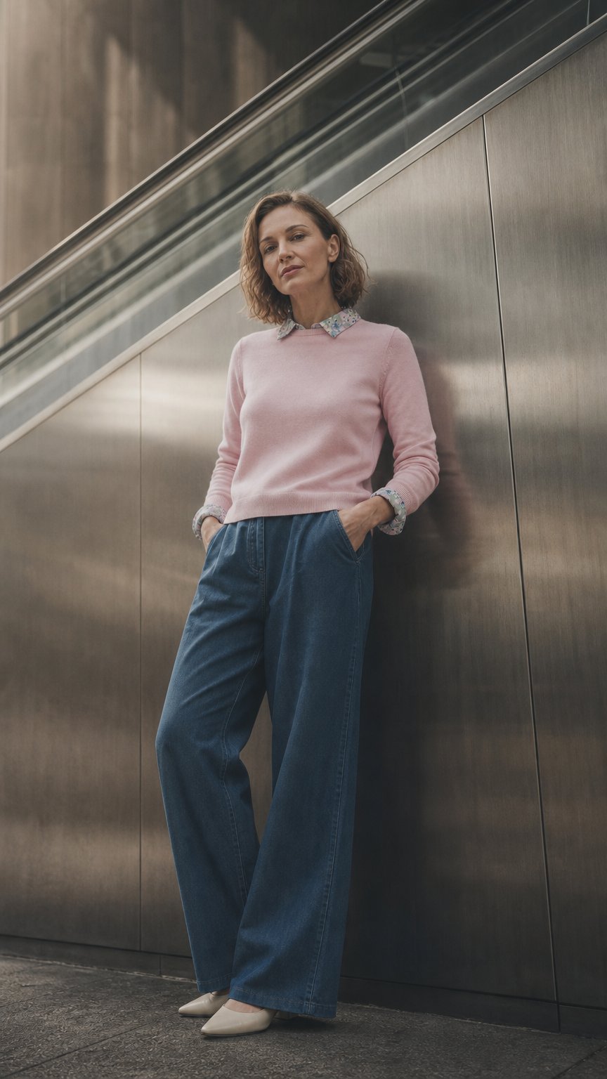 AI product shot of Cashmere and Merino Crew Neck Knitted Jumper
