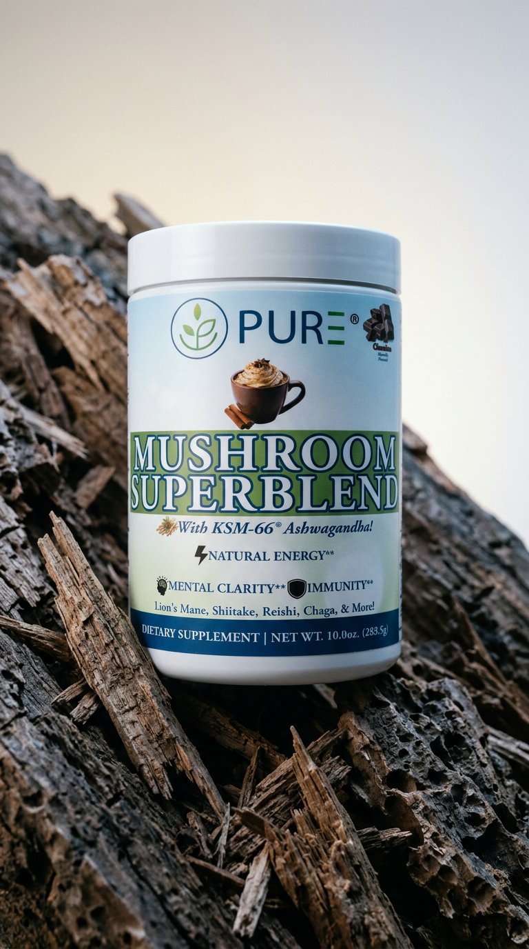 AI product shot of Mushroom Superblend | Chocolate