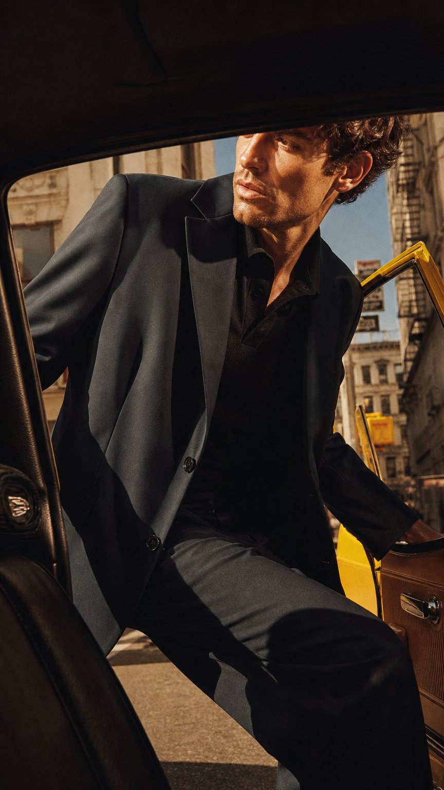 AI product shot of Black Long Sleeve Blazer