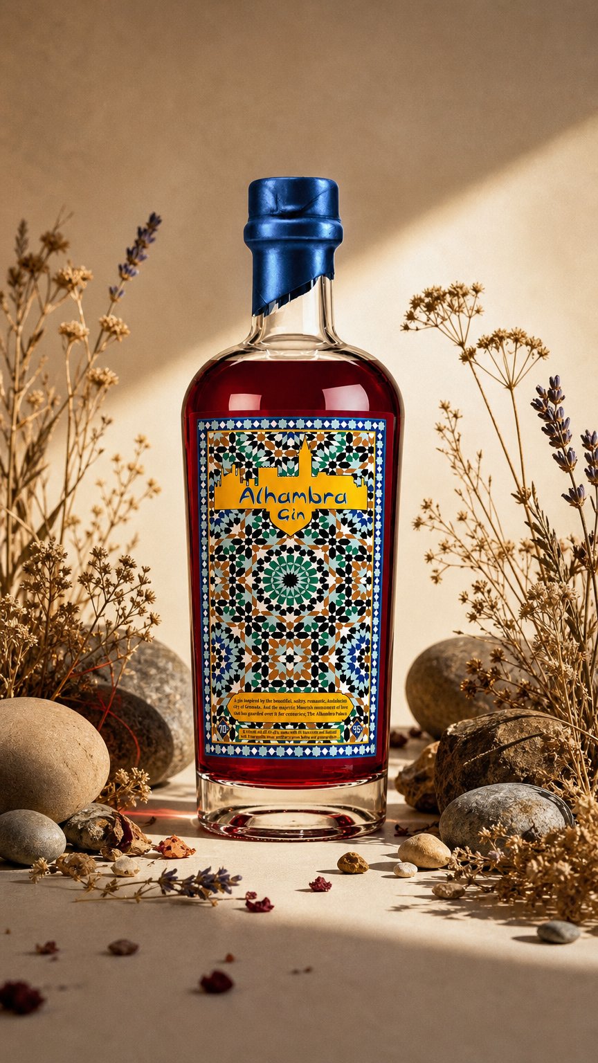 AI product shot of ALHAMBRA GIN