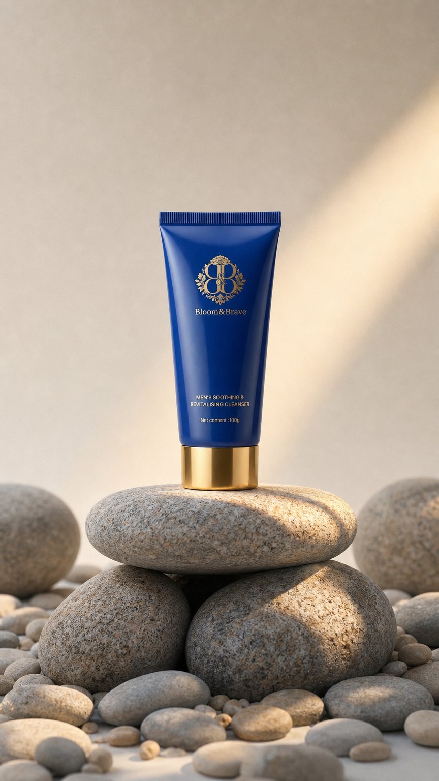 AI product shot of Men’s Soothing & Revitalising Cleanser