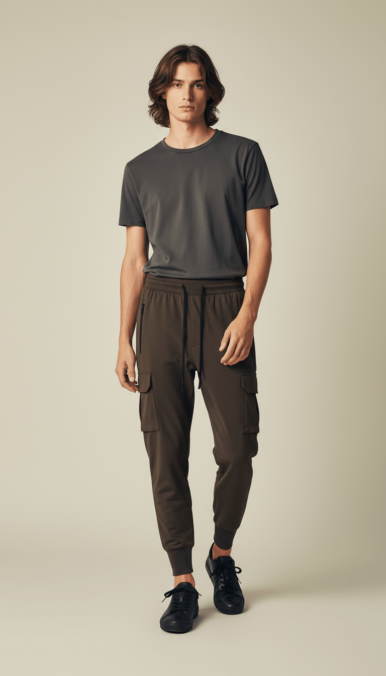 AI product shot of 0825. Tetra-Lite® Cargo High Rib Jogger - Dark Earth