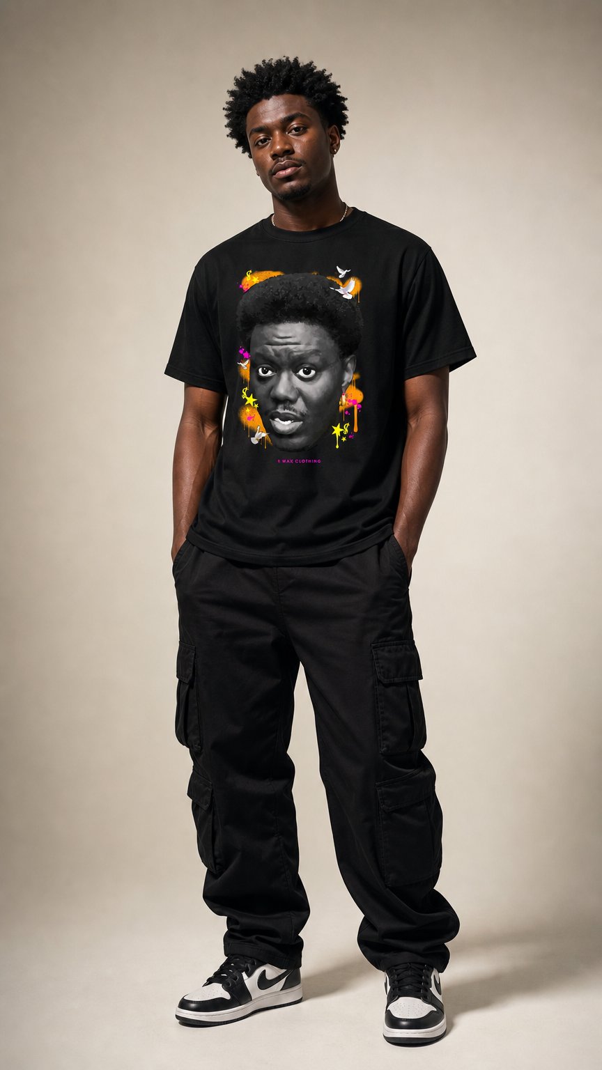 AI product shot of "Big Mack" T-shirt ART
