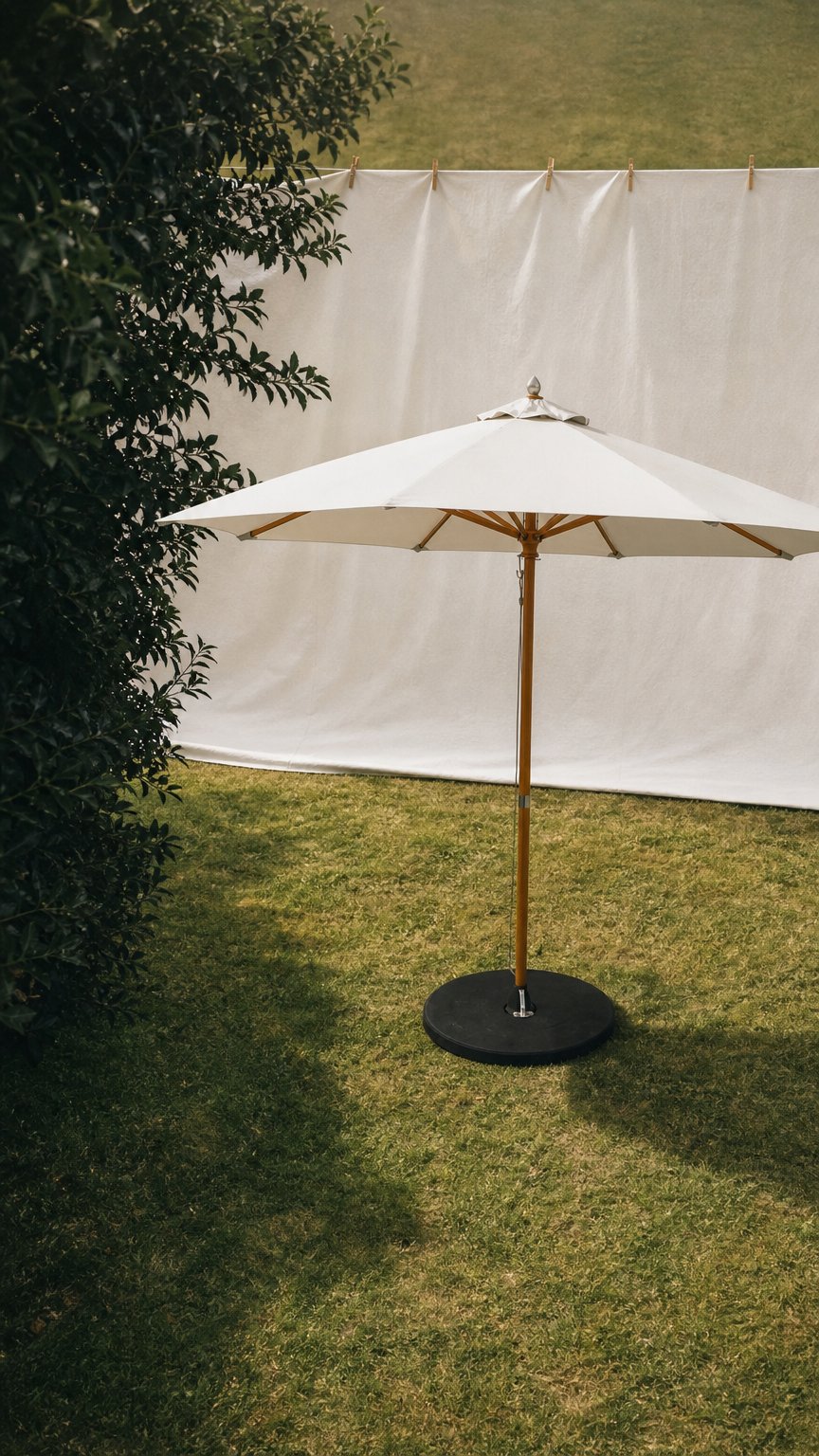 AI product shot of Parasoldoek 3 m rond – 8 baleinen