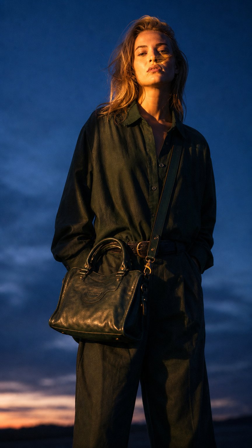 AI product shot of Forest Cross Body Bag in Bottle Green