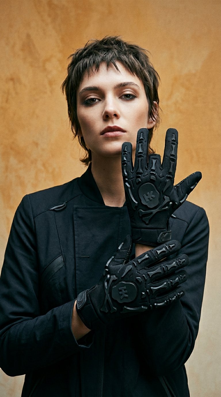 AI product shot of Bones Glove - Black