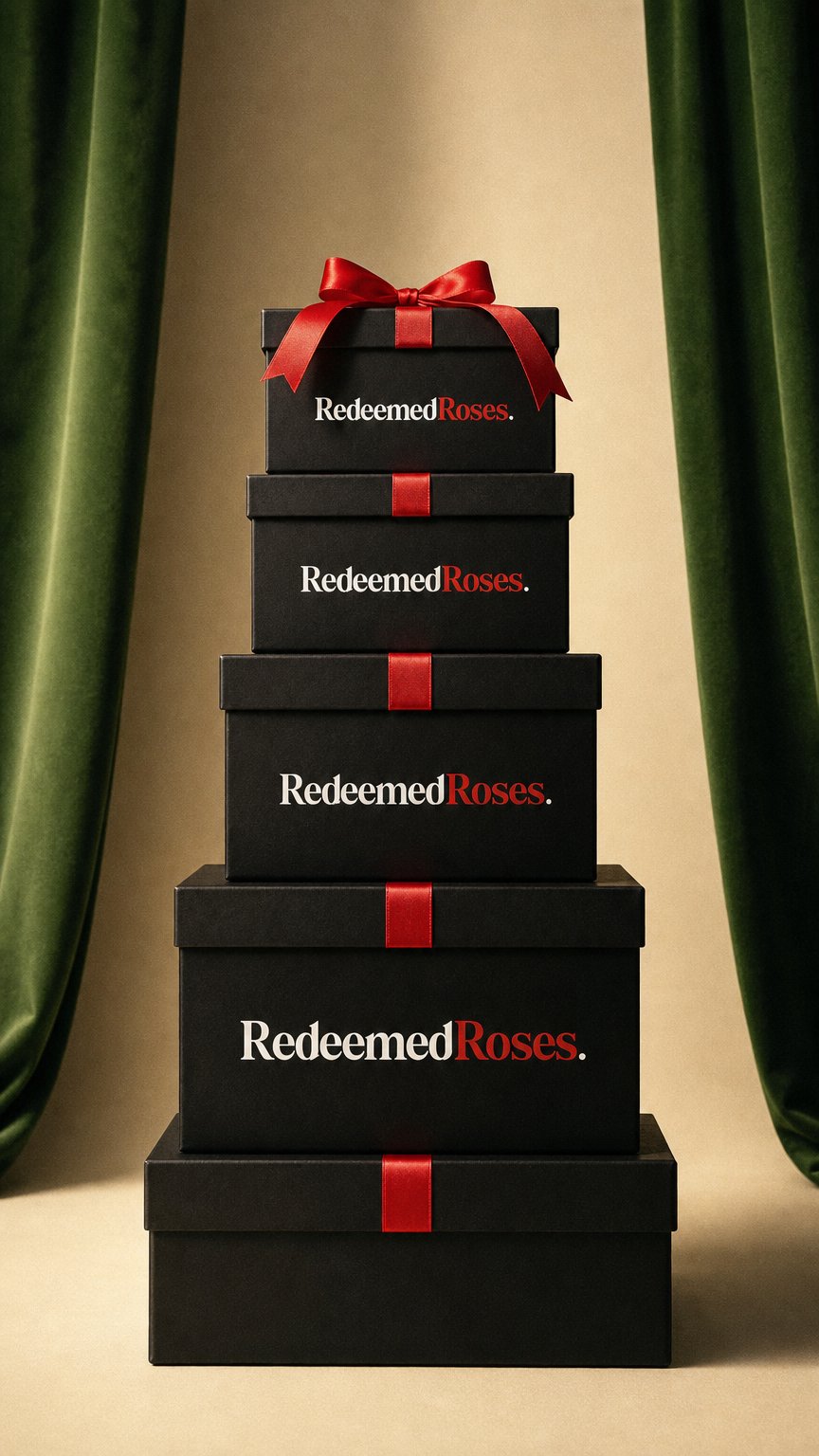 AI product shot of Proverbs 31:29 Scripture Gift Box w/ Roses