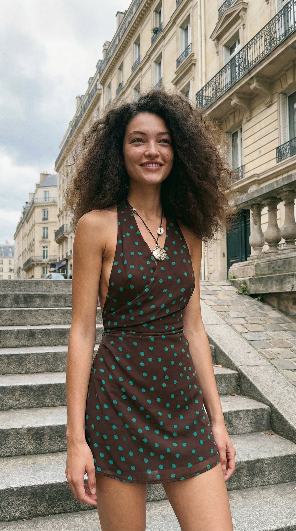 AI product shot of Zinnia Mini Dress Polka Dot