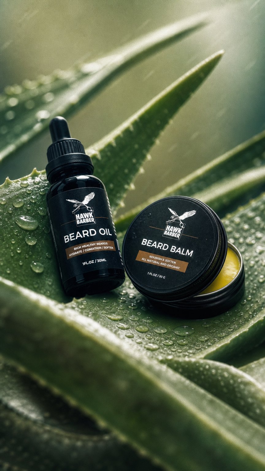 AI product shot of Hawkbarber Baardolie & Balsem