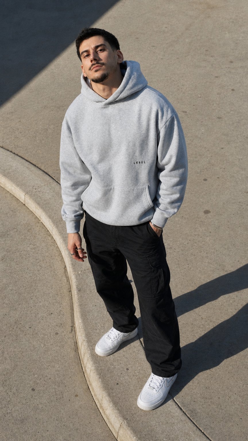 AI product shot of The Polar Fleece Hoodie - Ashen Gray