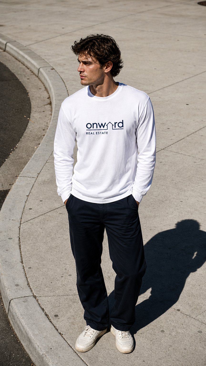 AI product shot of Long-Sleeve T-Shirt – Solid White Triblend