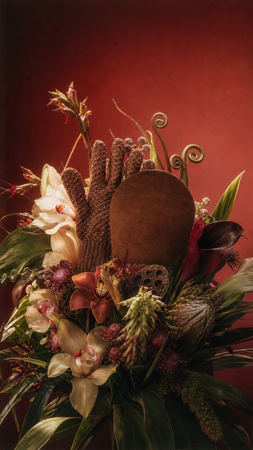 AI product shot of Tan Mitt, Brush & Exfoliator