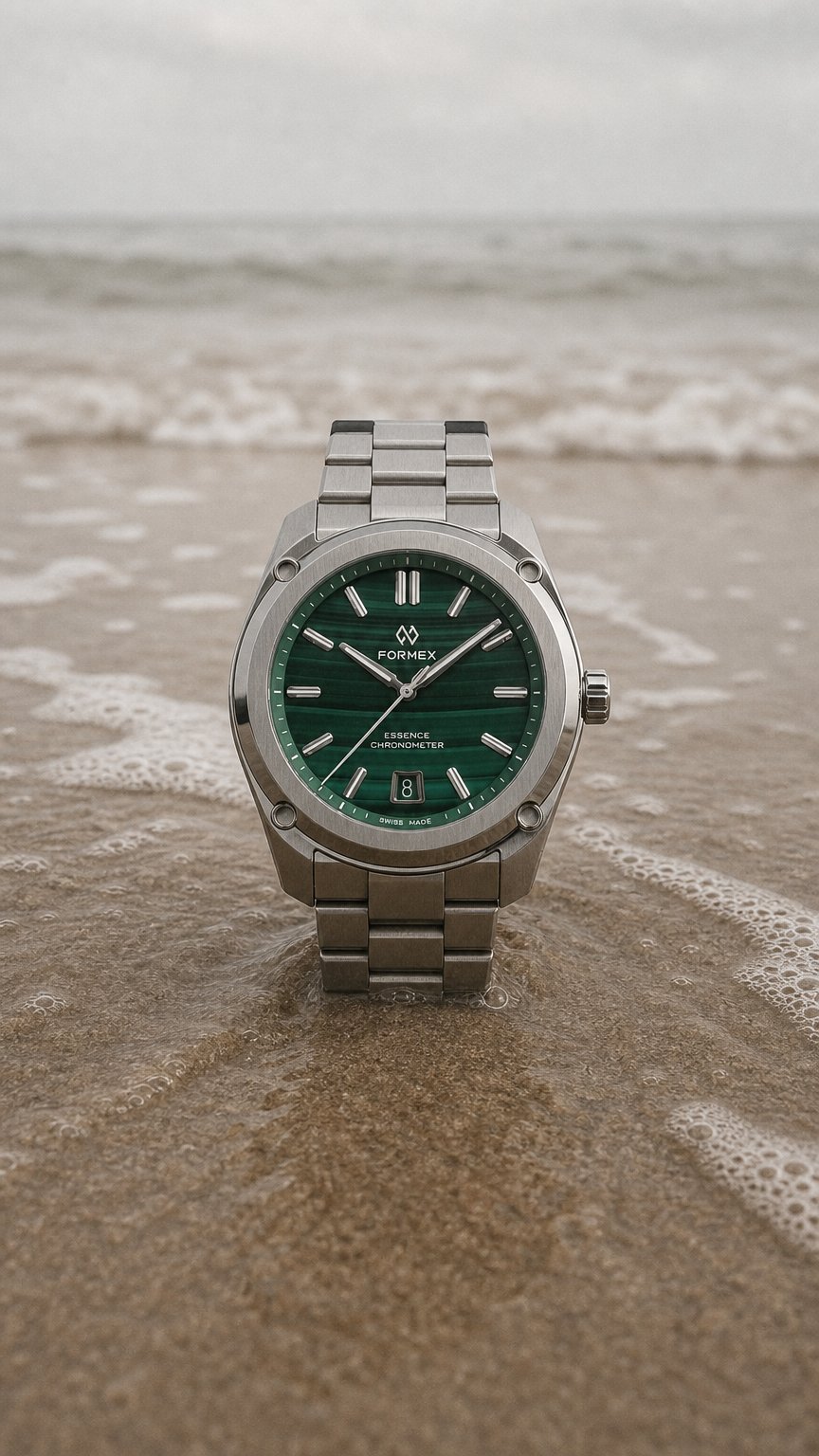 AI product shot of Automatic Chronometer Malachite 41 mm