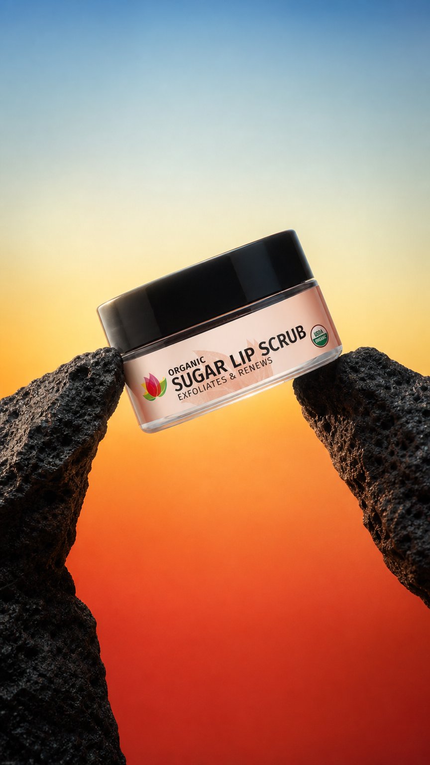 AI product shot of Organic Sugar Lip Scrub
