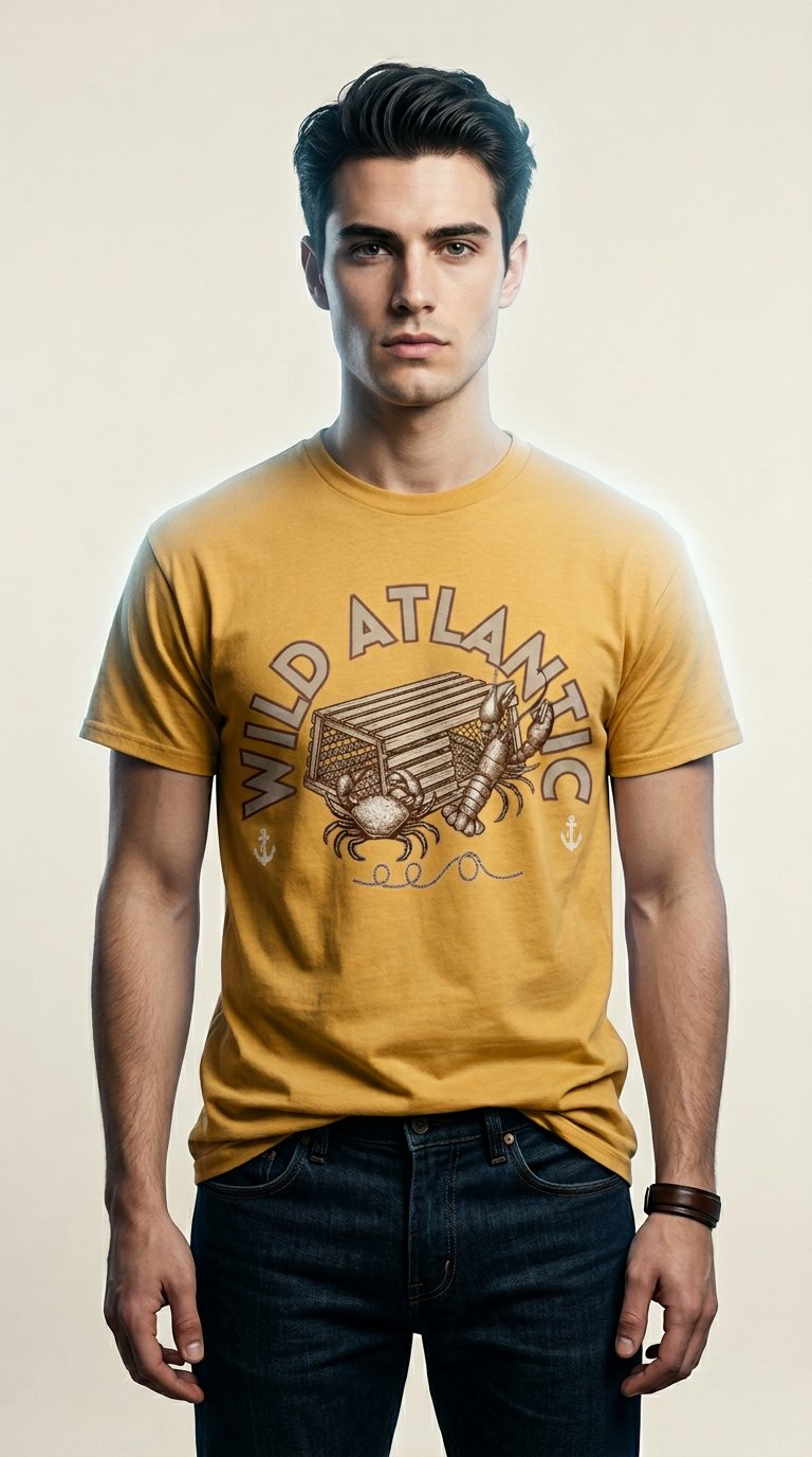 AI product shot of Vintage Lobster Pot Comfort Tee