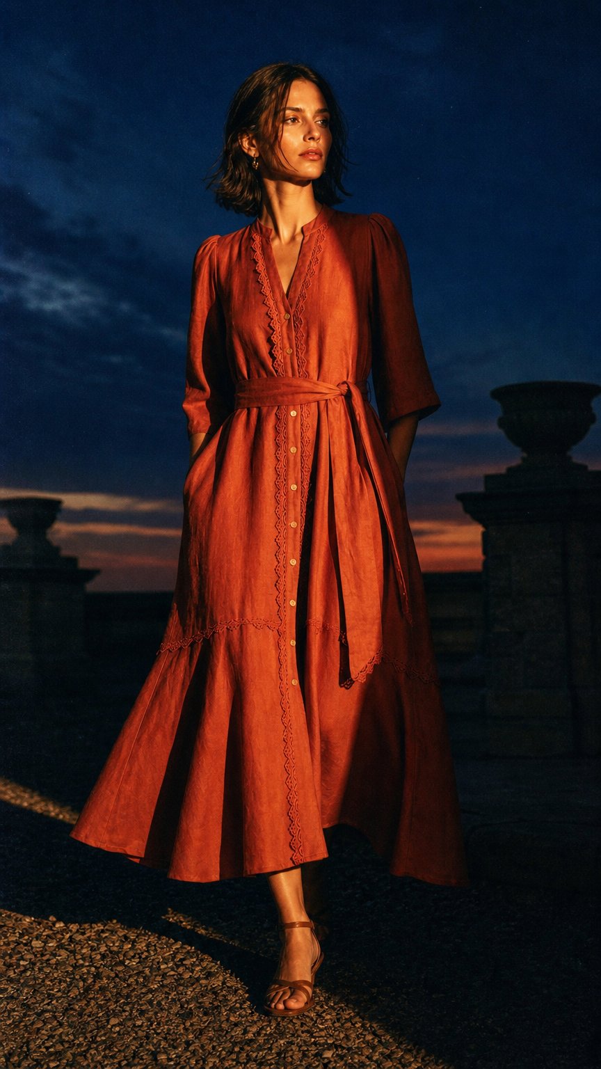 AI product shot of TULIP DRESS SIENNA