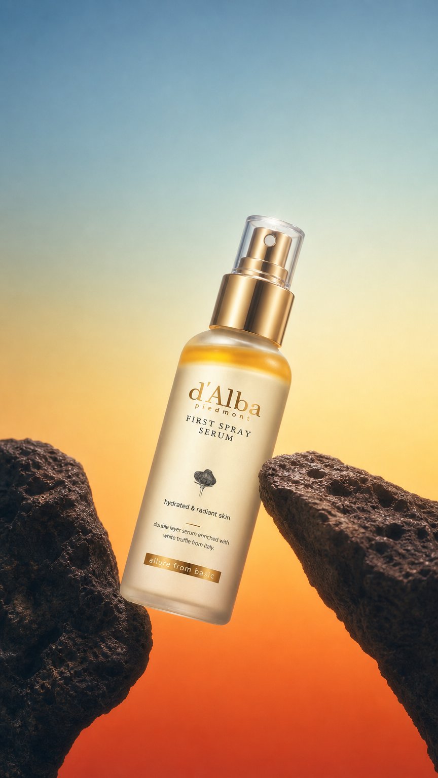 AI product shot of d'Alba White Truffle First Spray Serum (50ml - 100ml)