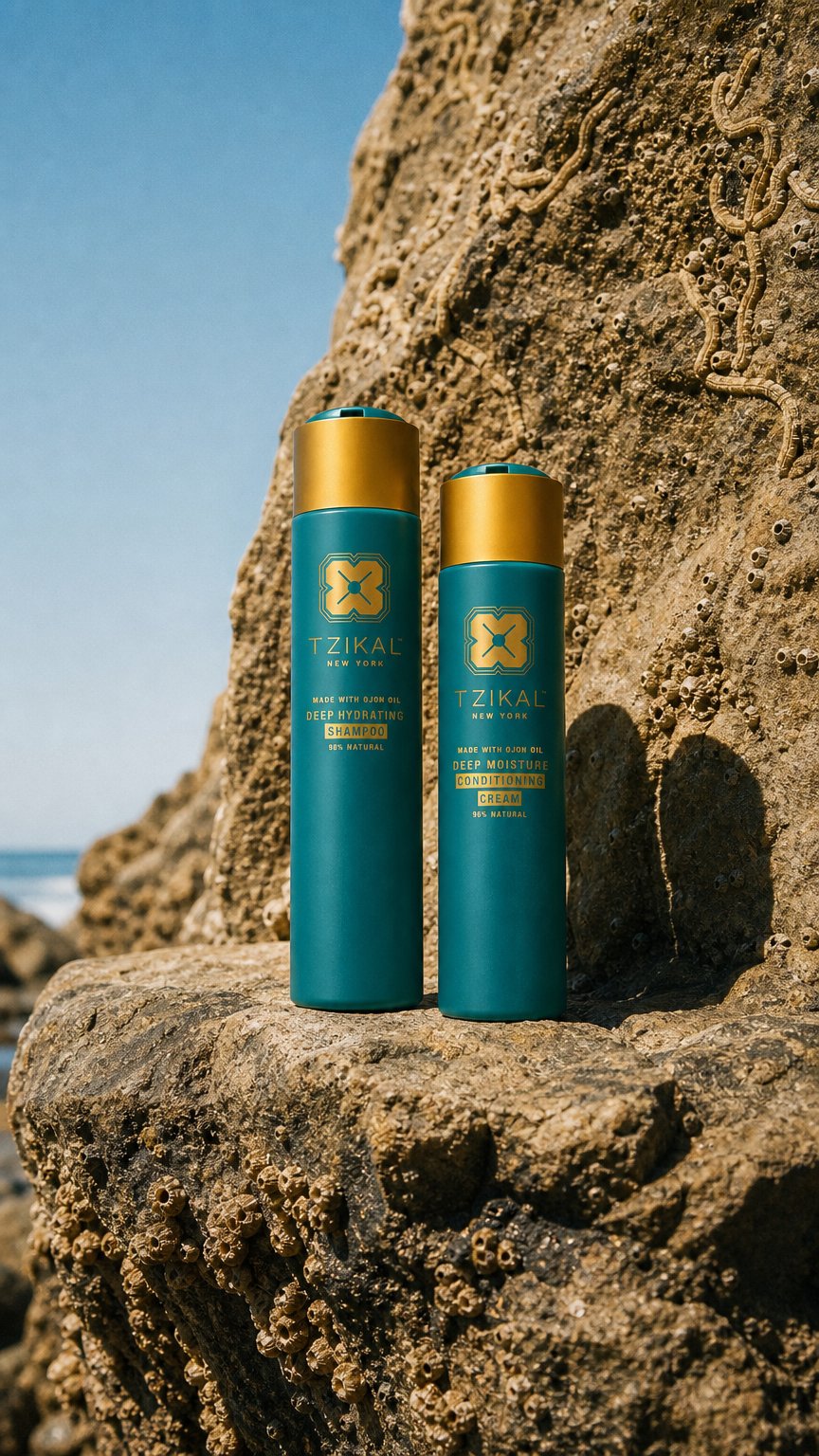 AI product shot of T'zikal Bare Project | Shampoo & Conditioner Gift Set for Natural Hair
