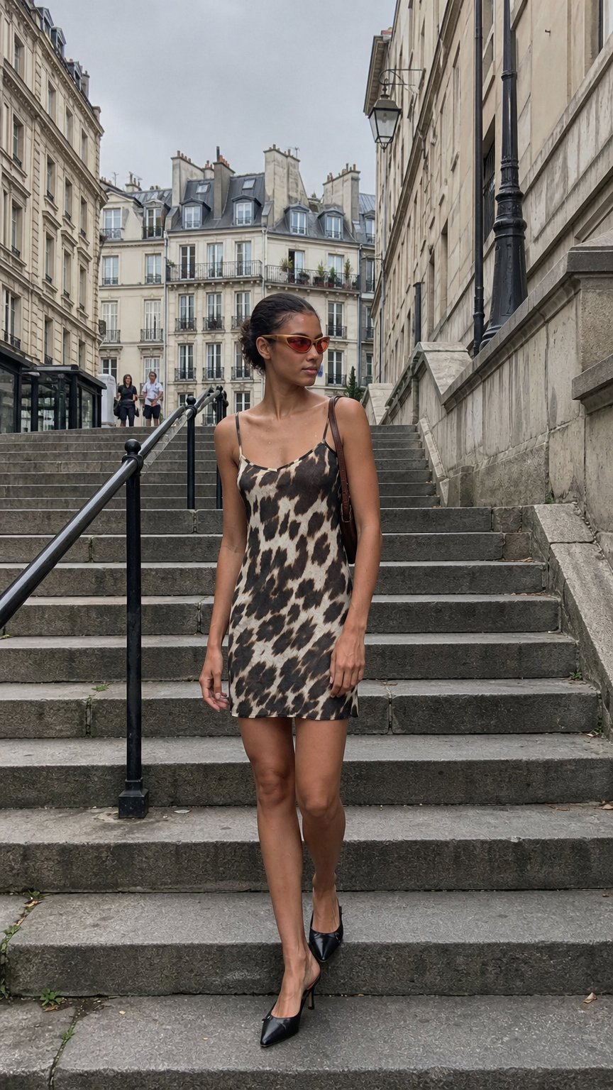 AI product shot of Nadia Mini Dress Animal