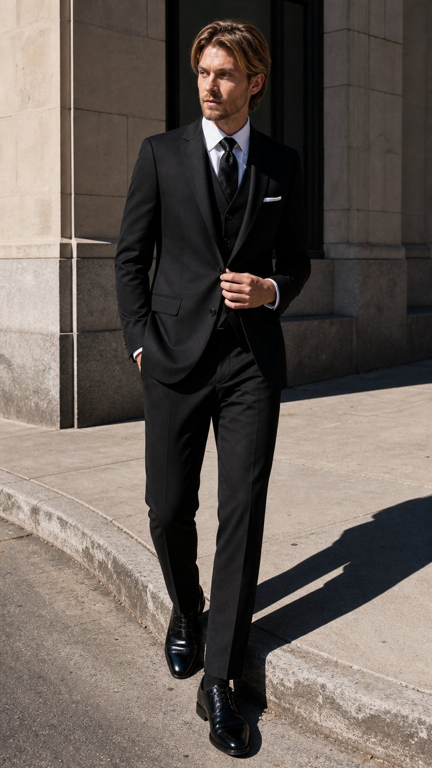 AI product shot of Black Suit Jacket Regular