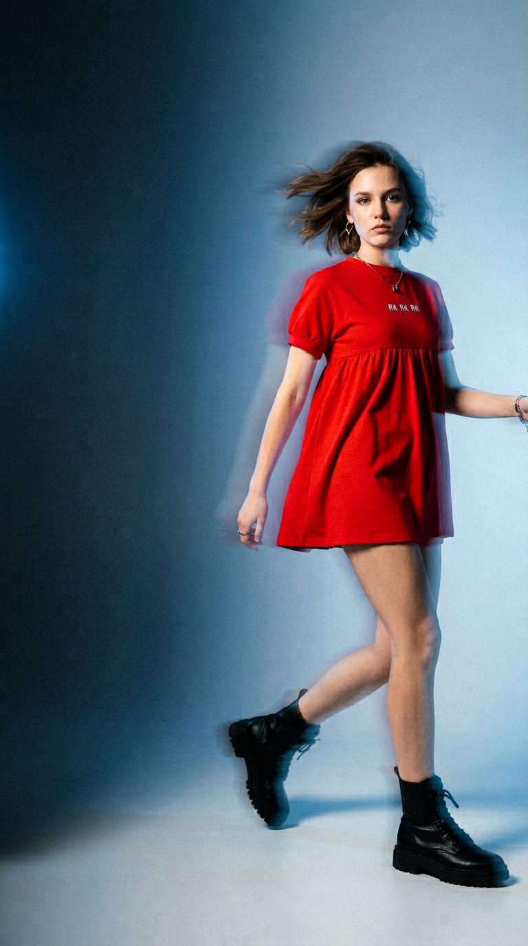 AI product shot of Hollis RK Logo Hi-Waist Tshirt Dress