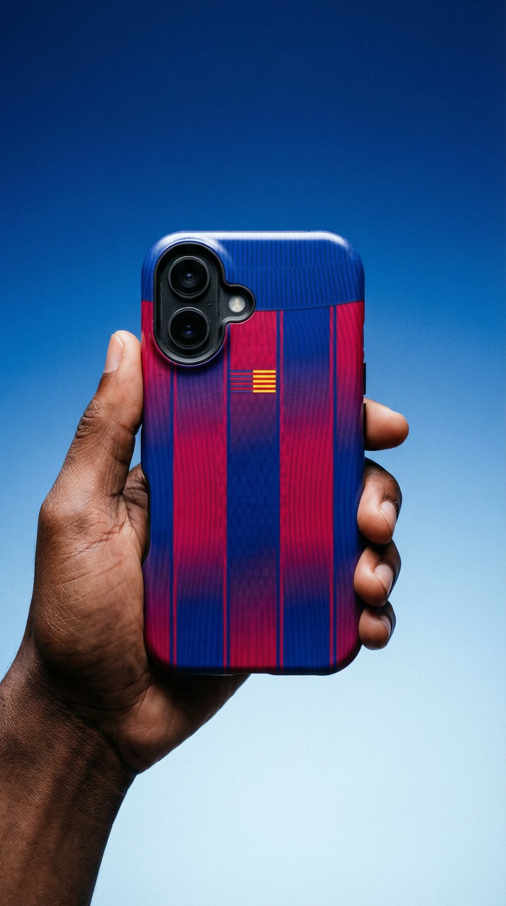 AI product shot of Barcelona Phone Case 2025-26