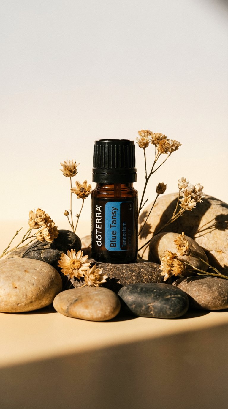 AI product shot of Blue Tansy