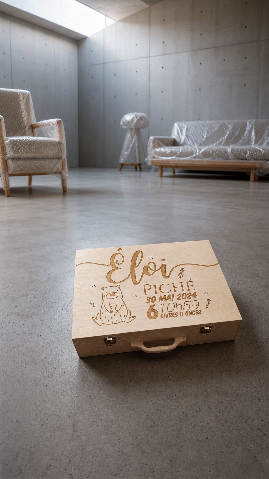 AI product shot of Valise de naissance: illustrée par Catherine Bard