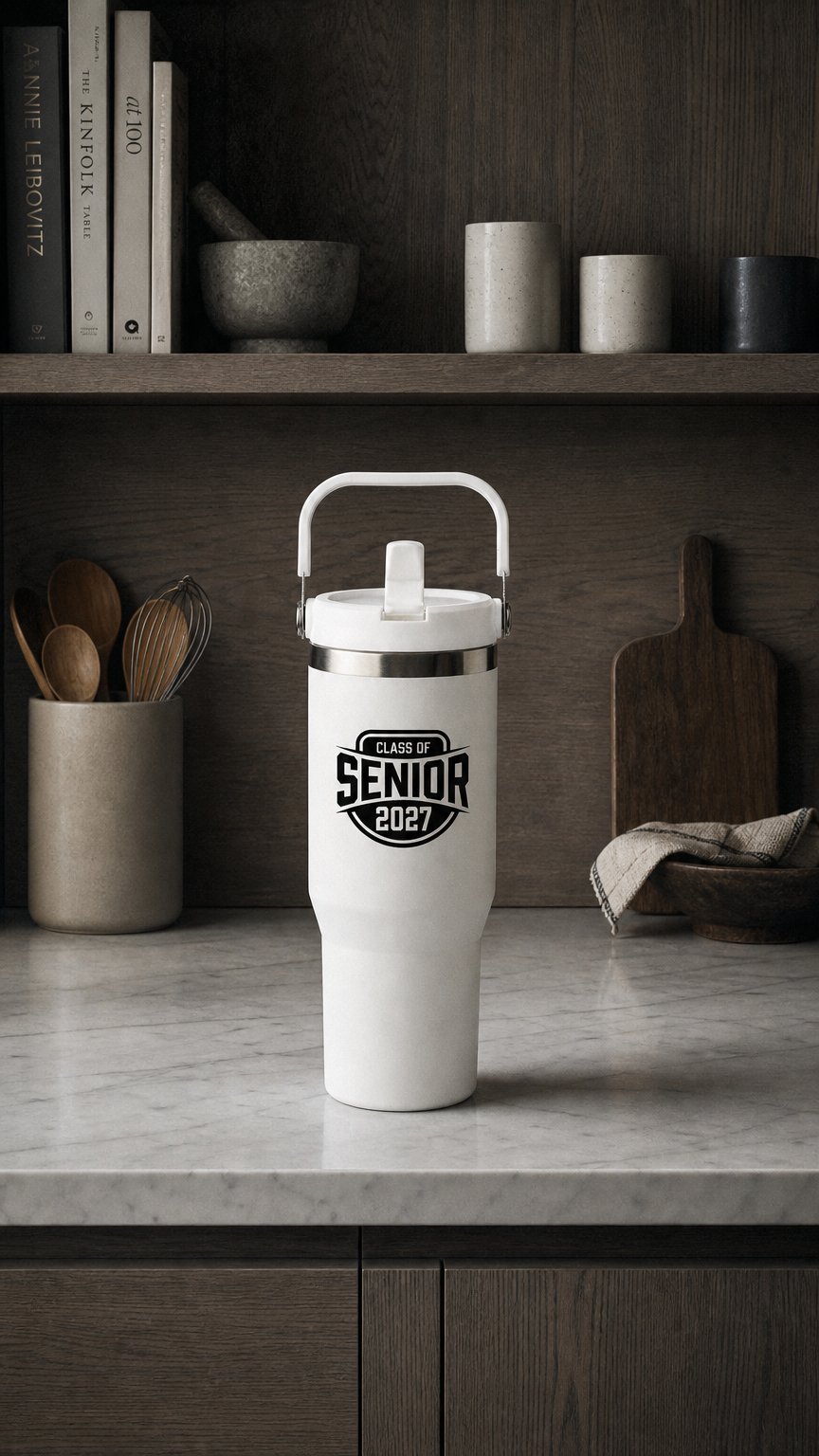 AI product shot of 2027 Travel Tumbler