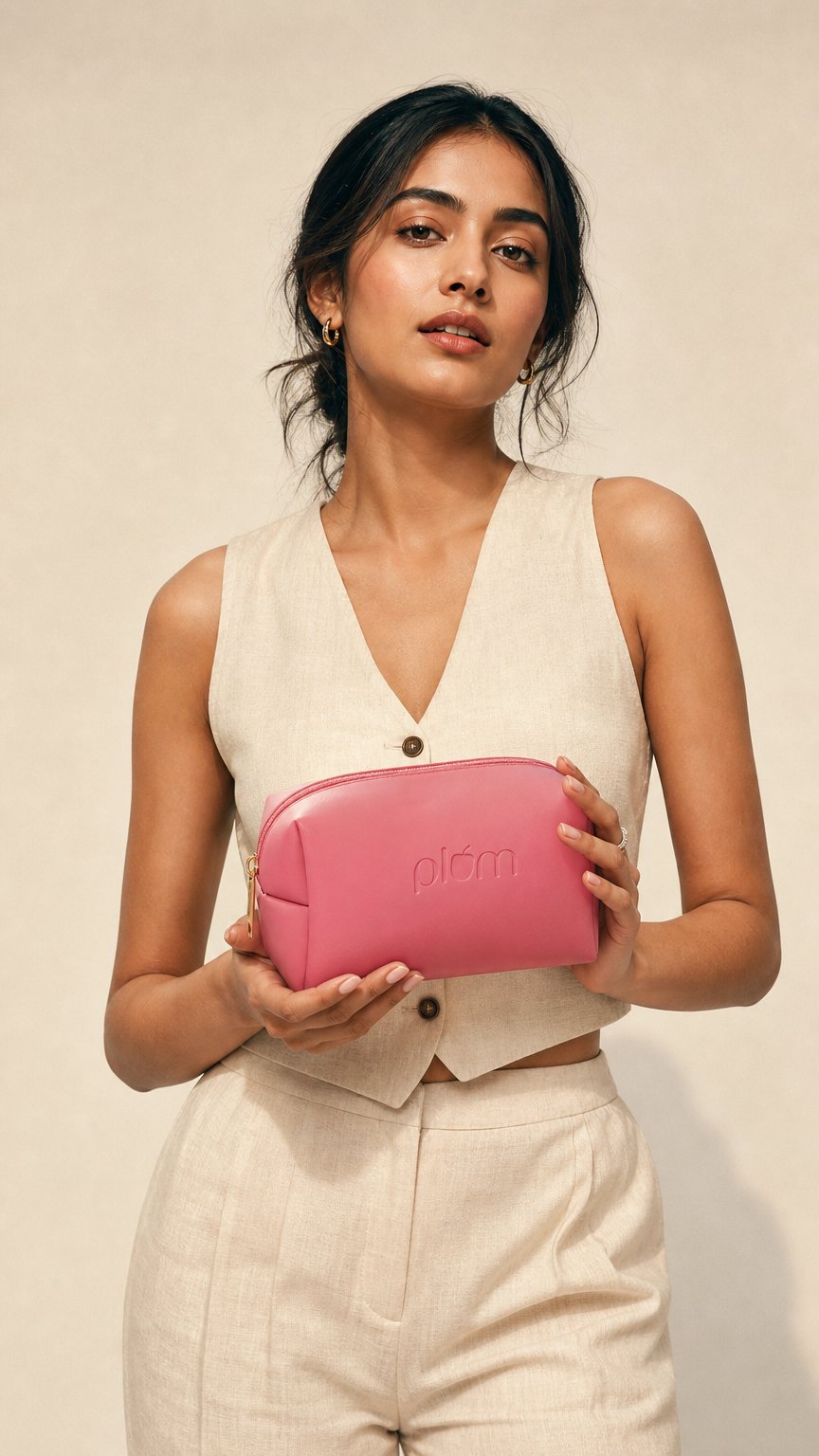 AI product shot of 🎁 Plum Summer Blush Pouch