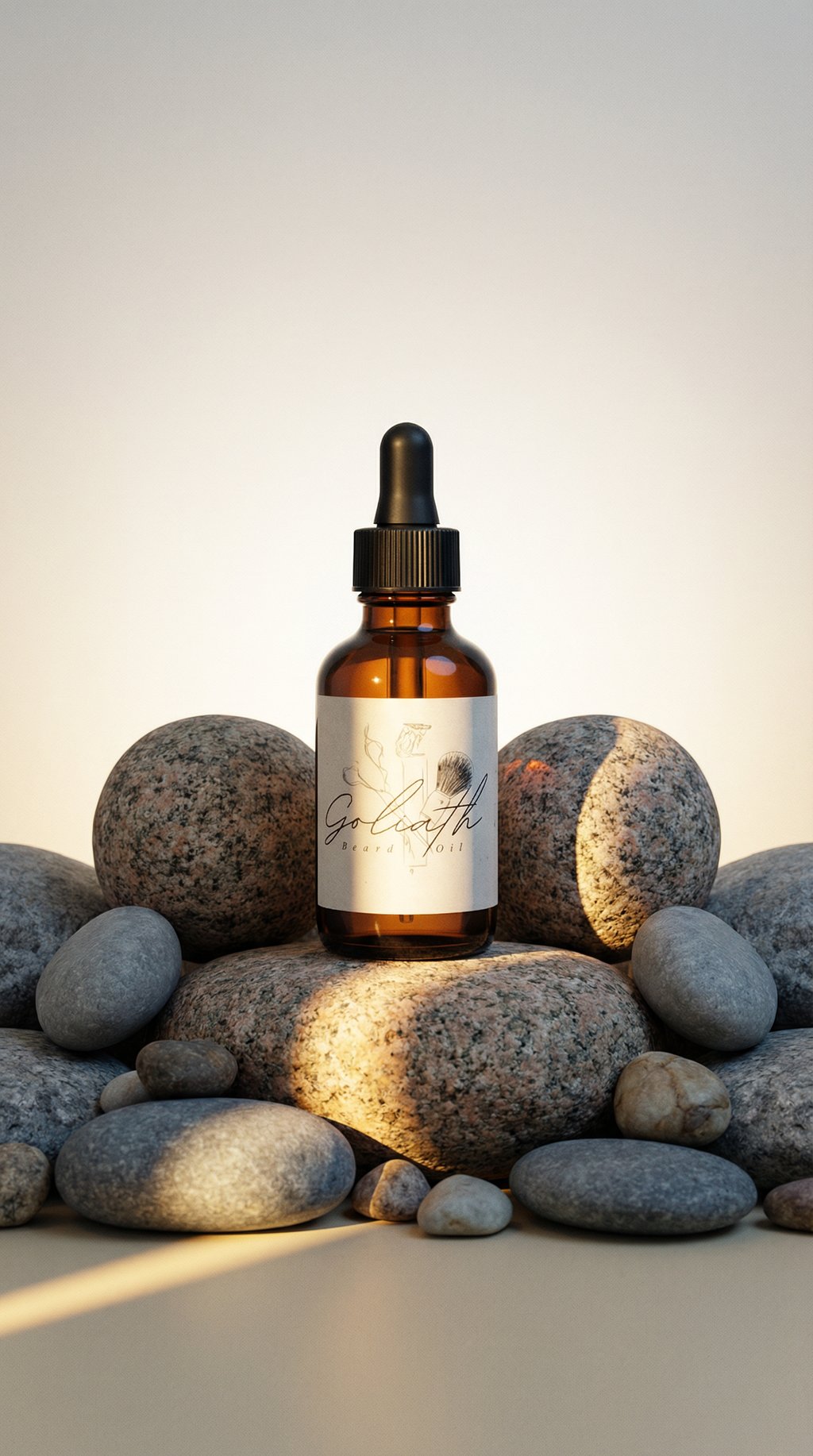 AI product shot of Goliath Beard Oil