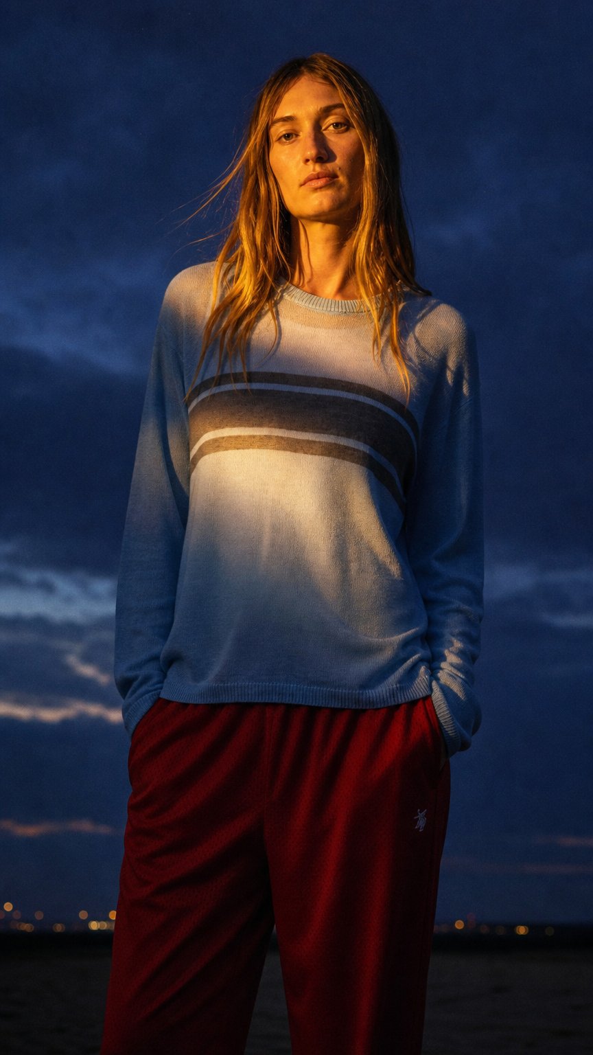 AI product shot of LIGHTWEIGHT STRIPED SWEATER