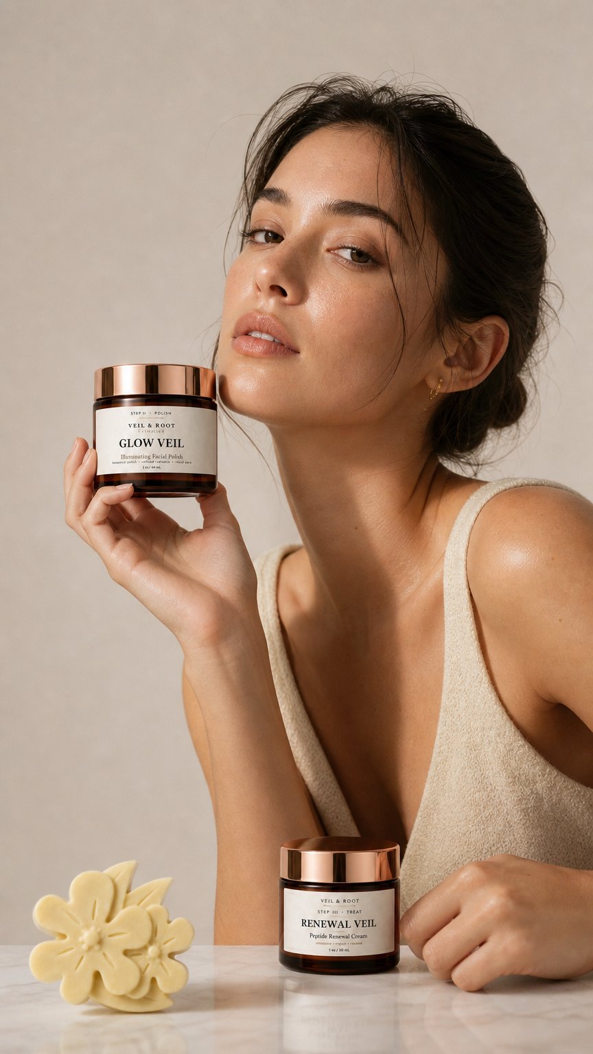 AI product shot of Veil & Root | The Ritual Trio