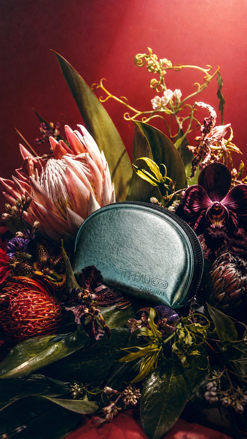 AI product shot of Luna LED Makeup Bag - Mint