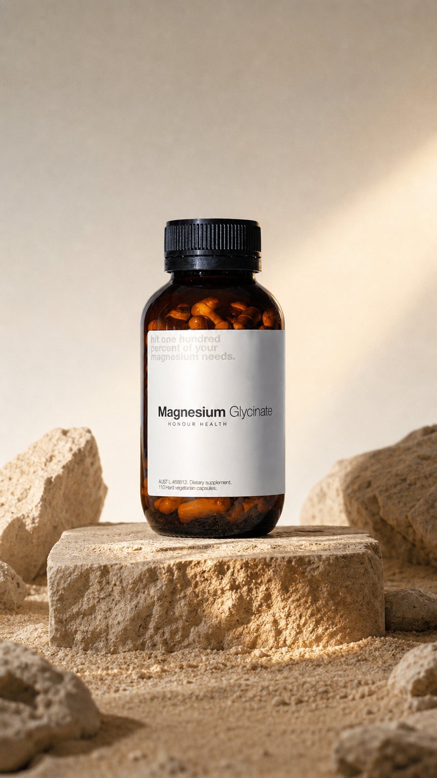 AI product shot of Magnesium Glycinate (Pure & Unbuffered) - 110 Capsules