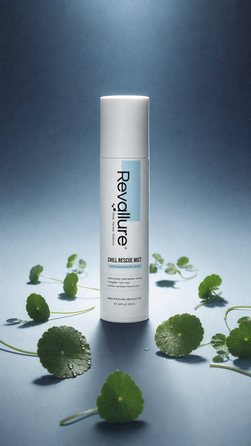 AI product shot of Hypochlorous Acid Mist -- REVALLURE Chill Rescue Mist