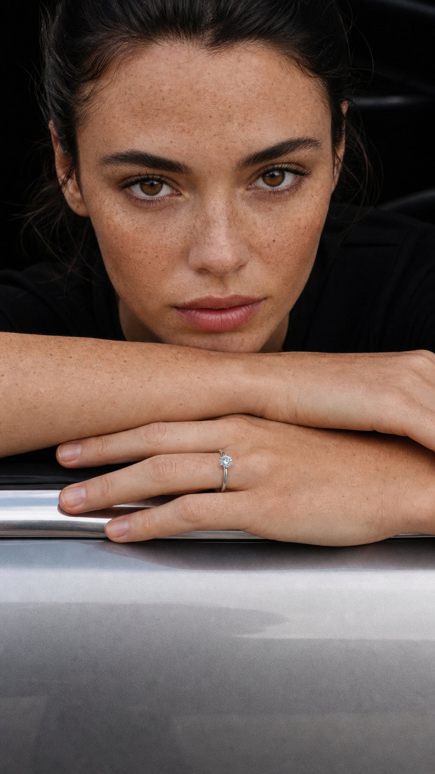 AI product shot of Verlobungsring Classic 6 14K Weißgold mit Diamant 0,30ct G/SI
