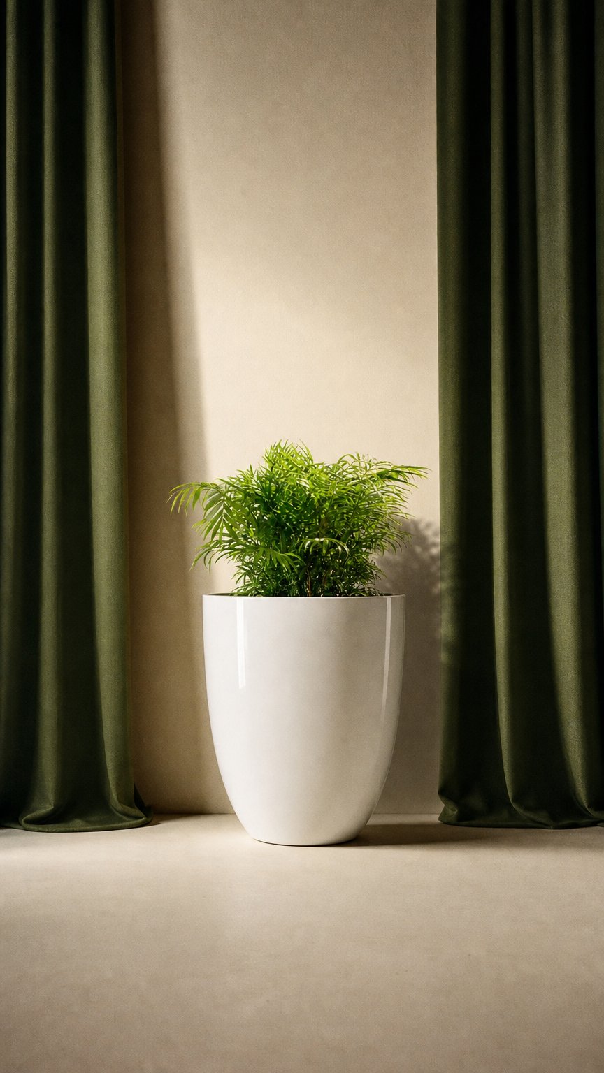 AI product shot of Jay Scotts Valencia Round Fiberglass Planter