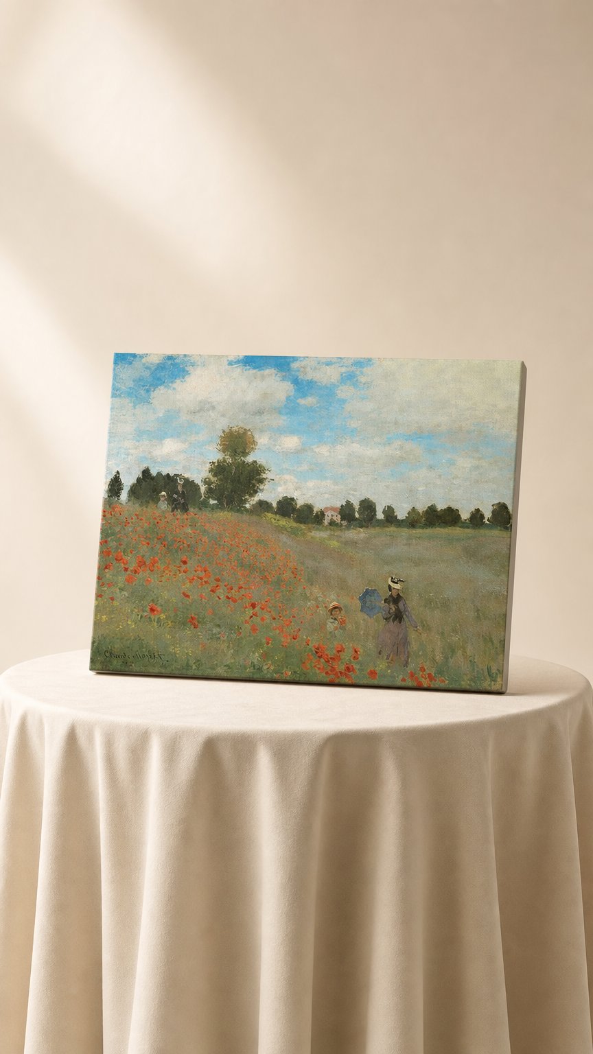 AI product shot of Mohnfeld bei Argenteuil von Claude Monet