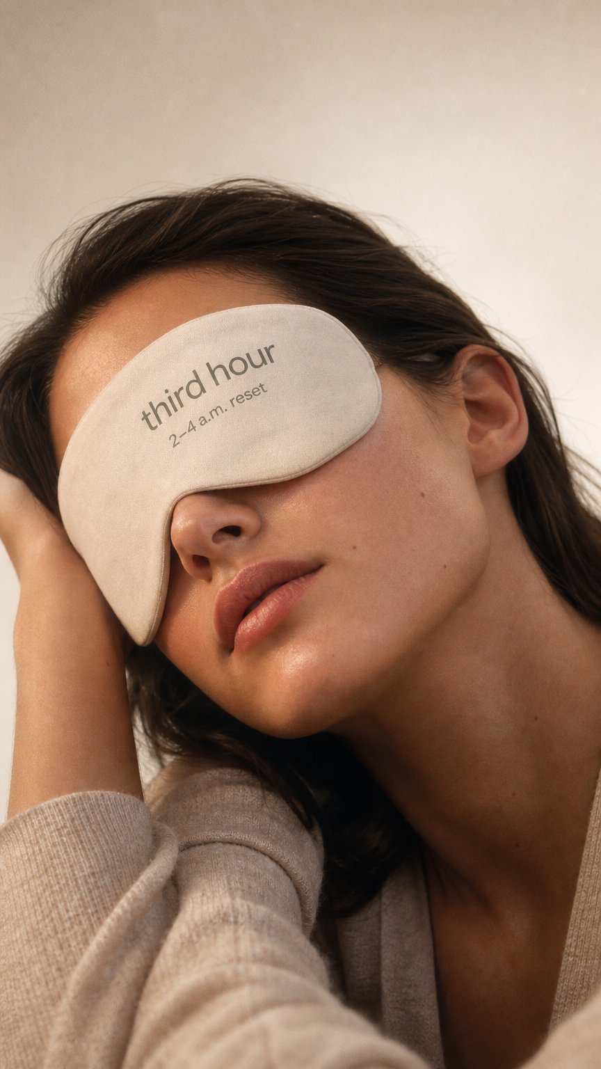 AI product shot of Third Hour 2–4 a.m. Back-to-Sleep Eye Mask