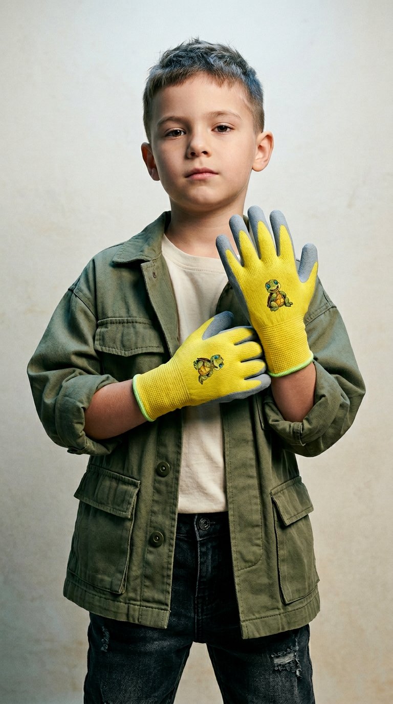 AI product shot of Dětské rukavice povrstvené KIDS