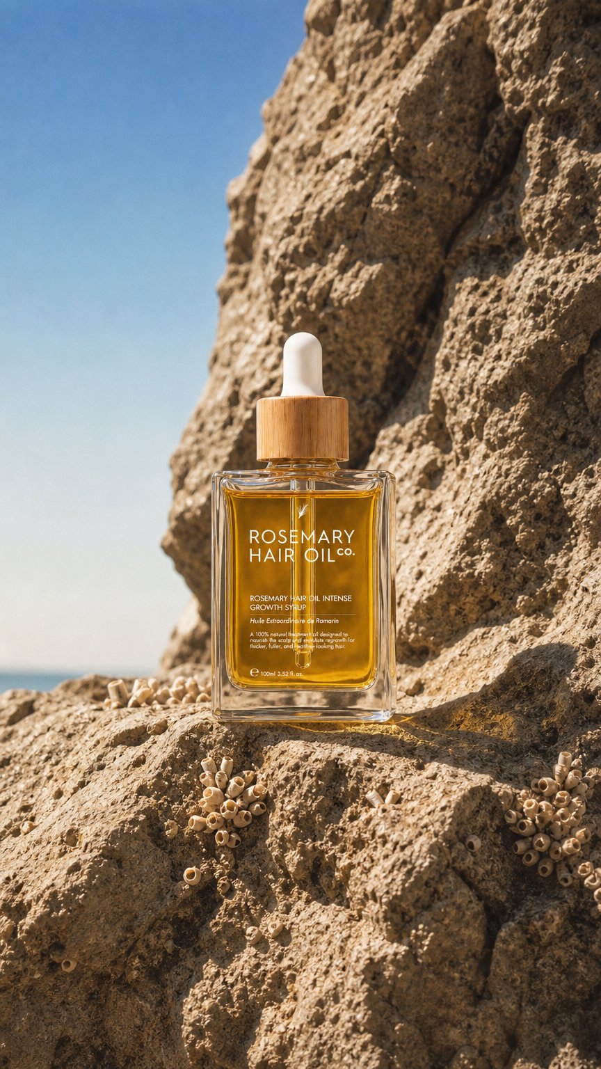 AI product shot of Rosemary Hair Oil Intense Growth Syrup 100ml I Award-Winning Best Hair Growth Oil